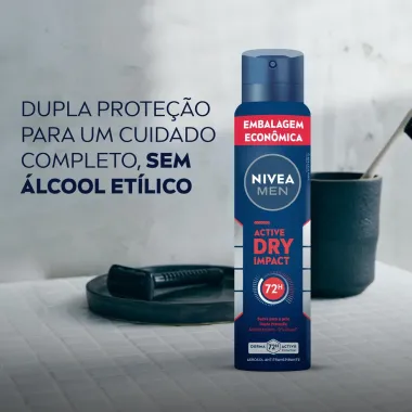 Desodorante Nivea Men Active Dry Impact Aerosol Antitranspirante 200ml