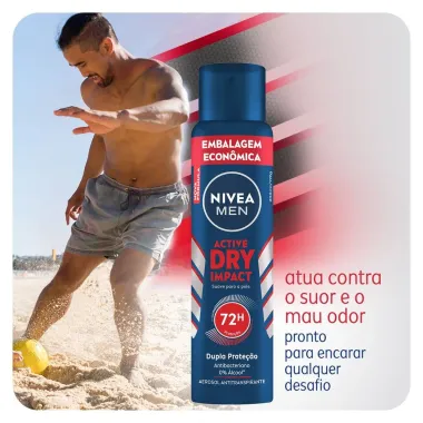 Desodorante Nivea Men Active Dry Impact Aerosol Antitranspirante 200ml