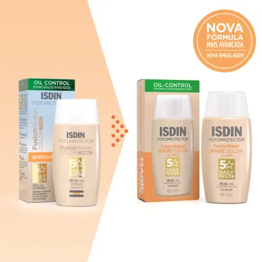 Protetor Solar Facial Isdin Fusion Water 5 Stars Color FPS 50 Cor Clara 50ml