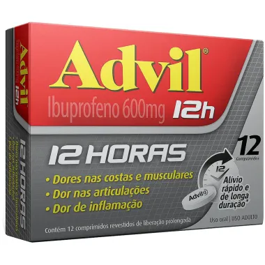 Advil 12H 600mg com 12 Comprimidos Revestidos de Liberação Prolongada