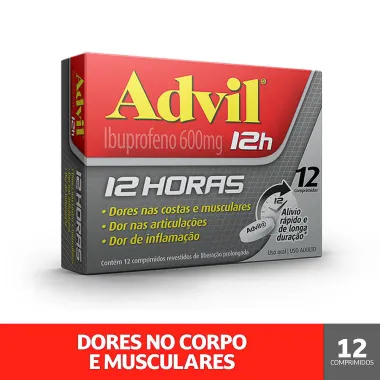 Advil 12H 600mg com 12 Comprimidos Revestidos de Liberação Prolongada