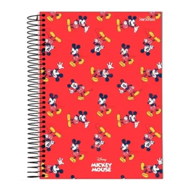 Caderno Espiral Universitário Starschool Mickey Mouse com 80 Folhas Capa Sortida 1 Unidade