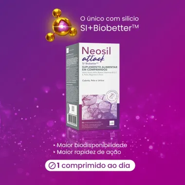 Neosil Attack Suplemento Alimentar para Cabelos Unhas e Pele com 30 Comprimidos
