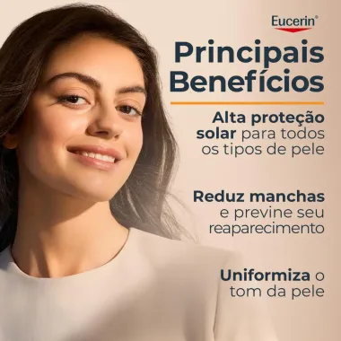 Protetor Solar Facial Eucerin Sun Pigment Control Tinted Gel Creme Anti Pigment M&eacute;dio FPS 70 50ml