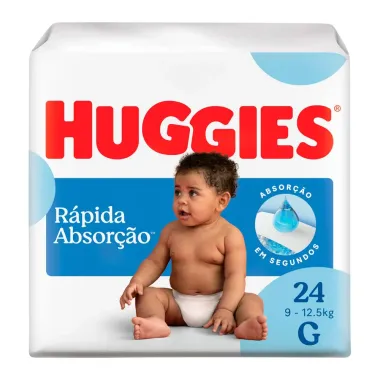 Fralda Huggies Tripla Proteção Tamanho G Pacote Jumbo 24 Unidades Descartáveis
