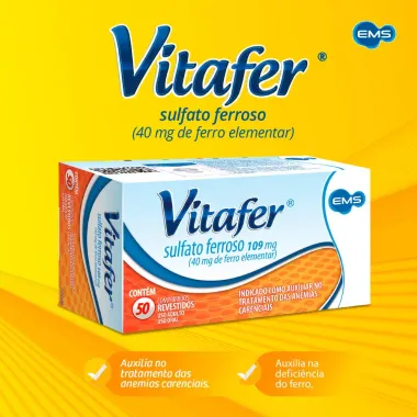 Vitafer 109mg com 50 Comprimidos Revestidos