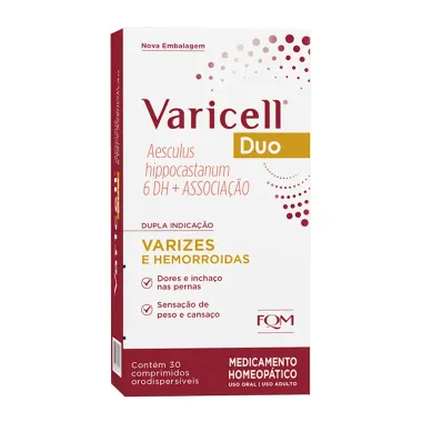 Varicell Duo Varizes e Hemorroidas com 30 Comprimidos Orodispers&iacute;veis