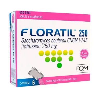 Floratil AT 250mg com 6 Sachês de 1,25g cada