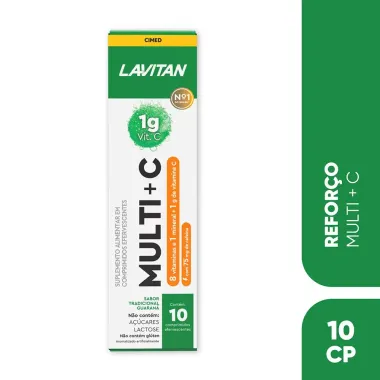 Lavitan Multi + C Sabor Guaraná com 10 Comprimidos Efervescentes