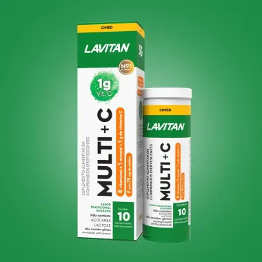 Lavitan Multi + C Sabor Guaraná com 10 Comprimidos Efervescentes