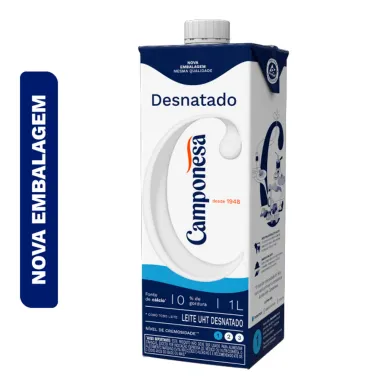 Leite UHT Camponesa Desnatado 1L