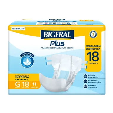 Fralda Bigfral Plus Econômica G 18 Unidades