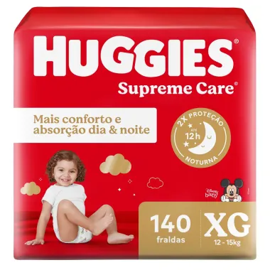 Fralda Huggies Supreme Care Tamanho XG 140 Fraldas Descartáveis