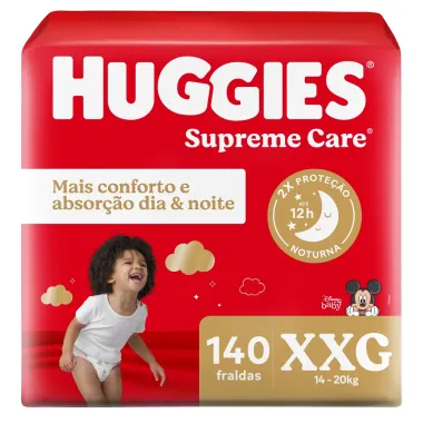 Fralda Huggies Supreme Care Tamanho XXG 140 Fraldas Descartáveis