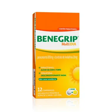 Benegrip Multi Dia com 12 Comprimidos