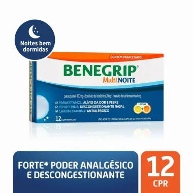 Benegrip Multi Noite com 12 Comprimidos