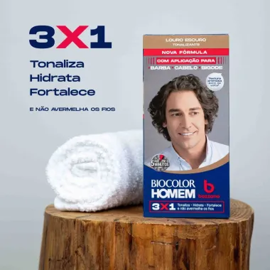 Tonalizante de Cabelo Biocolor Homem Bozzano Cor Louro Escuro