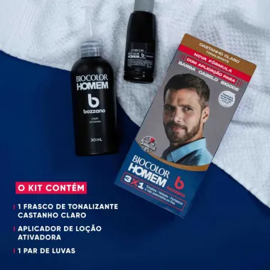 Tonalizante de Cabelo Masculino Biocolor Homem Bozzano Castanho Claro