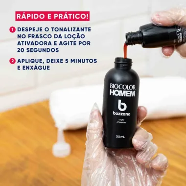 Tonalizante de Cabelo Masculino Biocolor Homem Bozzano Preto