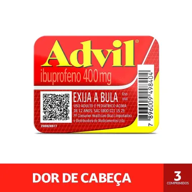 Advil 400mg Cartela com 3 Cápsulas Líquidas