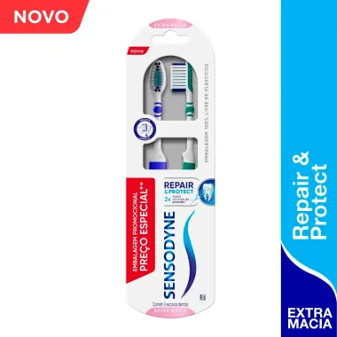 Escova Dental Sensodyne Repair e Protect Extra Macia Cores Sortidas com 2 Unidades