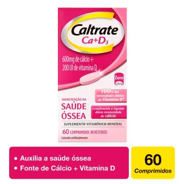 Caltrate 600 + D 200 UI com 60 Comprimidos Revestidos
