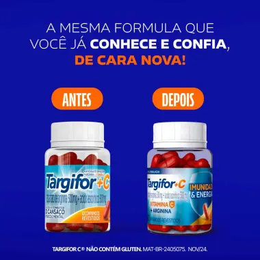 Targifor C 500mg Vitamina C + Arginina com 60 Comprimidos Revestidos