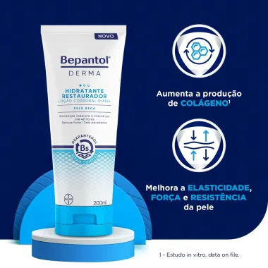 Bepantol Derma Hidratante Restaurador Loção Corporal Diária 200ml, Pele Seca