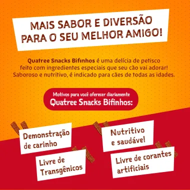 Quatree Snacks Bifinho Sabor Frango 500g