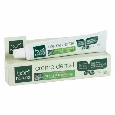 Creme Dental Boni Natural Menta e Melaleuca Sem Flúor 90g