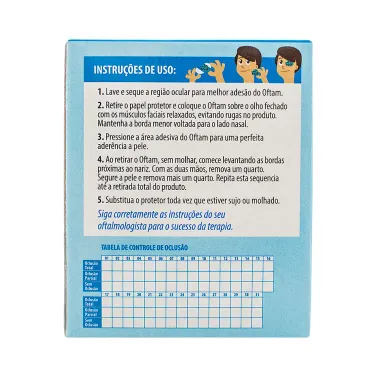 Protetor Oft&aacute;lmico Oftam Azul Divertido com 20 Unidades