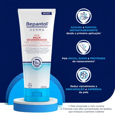 Bepantol Derma Balm Regenerador, Creme Intensivo Corporal 200 ml