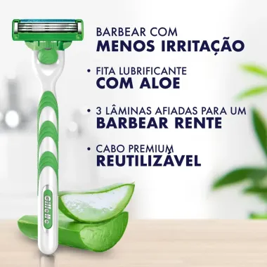 Aparelho de Barbear Gillette Mach3 Sensitive com 1 Unidade + 1 Carga