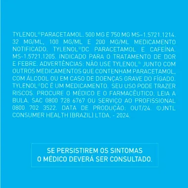 Tylenol 750mg Envelope com 4 Comprimidos