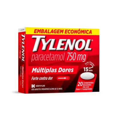 Tylenol 750mg 20 Comprimidos