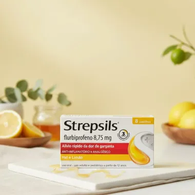 Pastilhas para Garganta Strepsils Sabor Mel e Limão 8 Pastilhas
