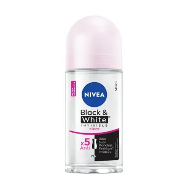 Desodorante Antitranspirante Nivea Roll On Invisible Black & White Clear 50ml