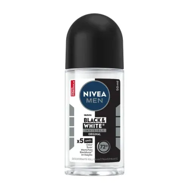 Desodorante Antitranspirante Nivea Men Roll On Invisible Black & White 50ml