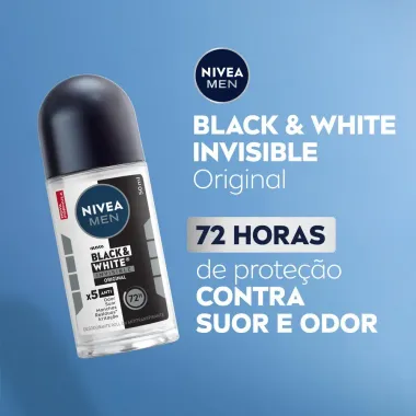 Desodorante Antitranspirante Nivea Men Roll On Invisible Black & White 50ml