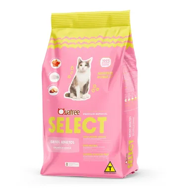 Ração para Gato Quatree Select Adulto Sabor Salmão e Arroz 3Kg