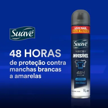 Desodorante Suave Men Invisible Aerosol Antitranspirante 48h 200ml Leve Mais Pague Menos