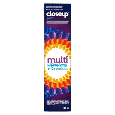 Creme Dental Closeup Multi Vitaminas +12 Benefícios Fresh 85g