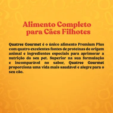 Ração Quatree Gourmet para Cães Filhotes Sabor Peixe, Carne e Frango 1Kg