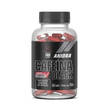 Cafeína Black 400mg Health Labs 60 Cápsulas