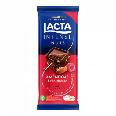 Chocolate Lacta Intense Nuts 40% Cacau Am&ecirc;ndoas e Framboesa 85g
