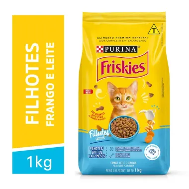Ração para Gatos Friskies Filhotes Sabor Frango, Cenoura e Leite com 1kg
