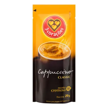 Cappuccino 3 Corações Classic Sachê 20g