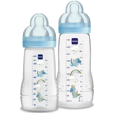 Kit Mamadeira Mam Easy Active Set 2+ Meses 270ml e 330ml Azul 2 Unidades