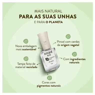 Esmalte Risqué Bio Branco Cremoso Lírio Branco 9ml