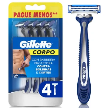 Gillette Corpo Aparelhos Descartáveis para Depilação Corporal 4 Unidades